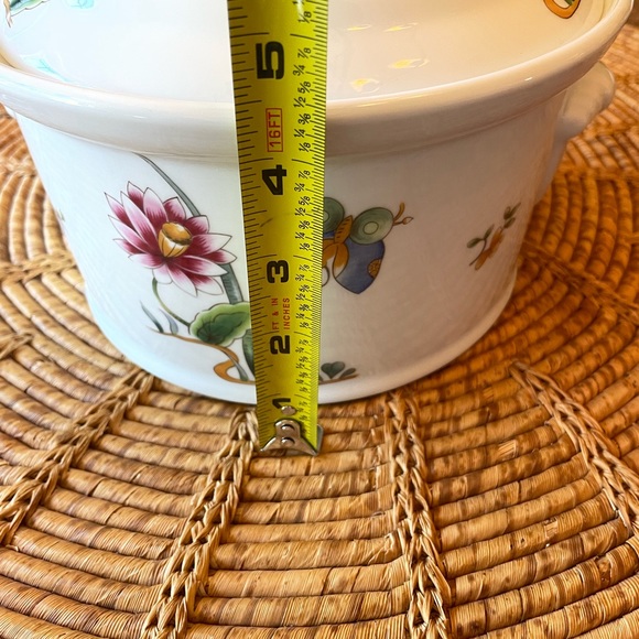 Louis Lourioux France Le Faune Floral & Butterfly Porcelain Covered Dish - Picture 13 of 14